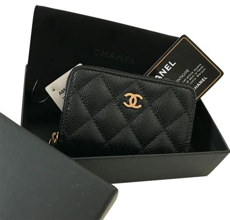 chanel classic zip around card holder|Chanel flap card holder price.